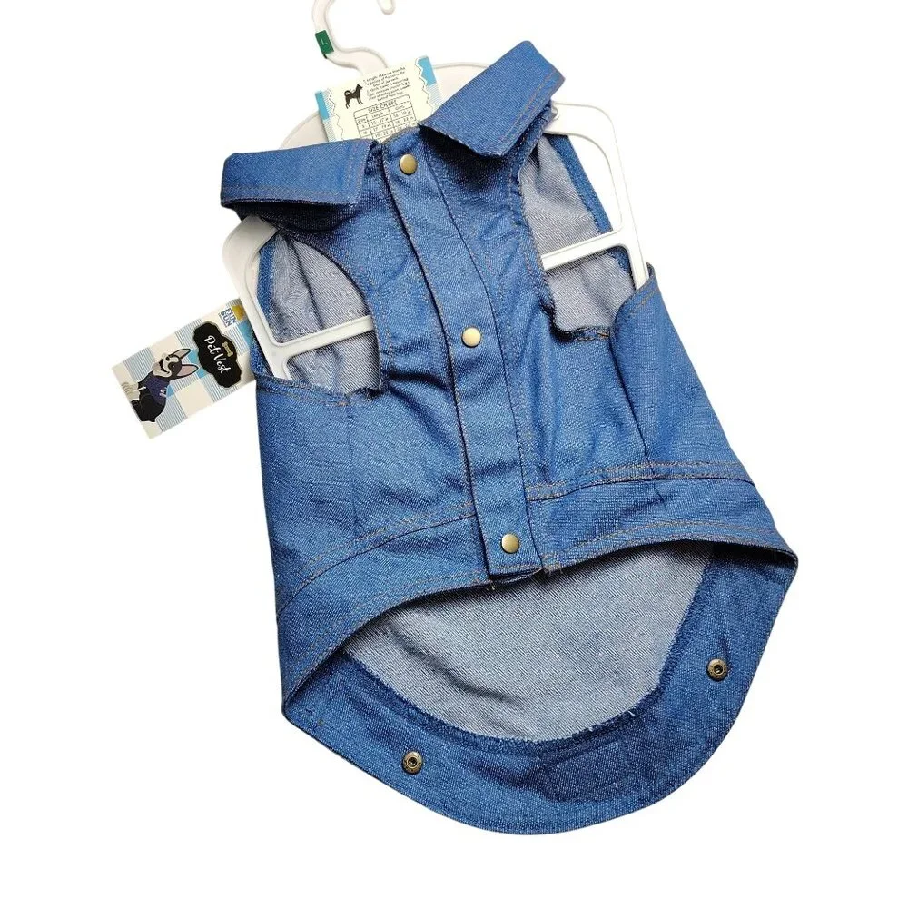Woof Pet Products Dog Size Large 19 to 22 inches Denim Freedom Eagle Pet Vest